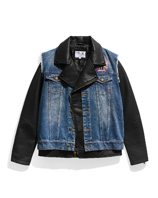 Stretch - fabric men jackets for unrestricted movement during workoutsTriple H The Game Denim Entrance Jacket