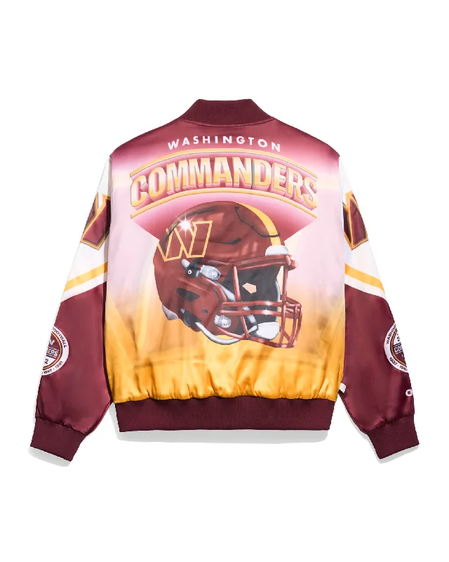 Embroidered men jackets with intricate floral designs for a unique aestheticWashington Commanders Helmet Fanimation Jacket