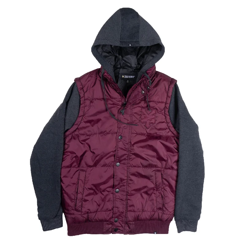 Performance - driven men jackets with breathable fabric for sportsZOO YORK BOMBER JACKET BURGUNDY - ZY39O04