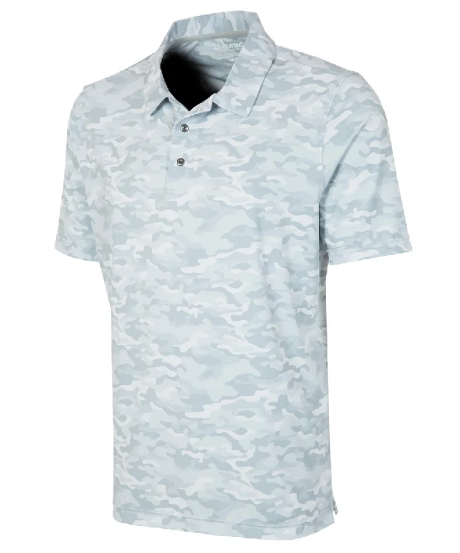 Men's breathable cotton blend polo shirts for summer outingsMen's Martin Camo Print Short Sleeve Polo Shirt