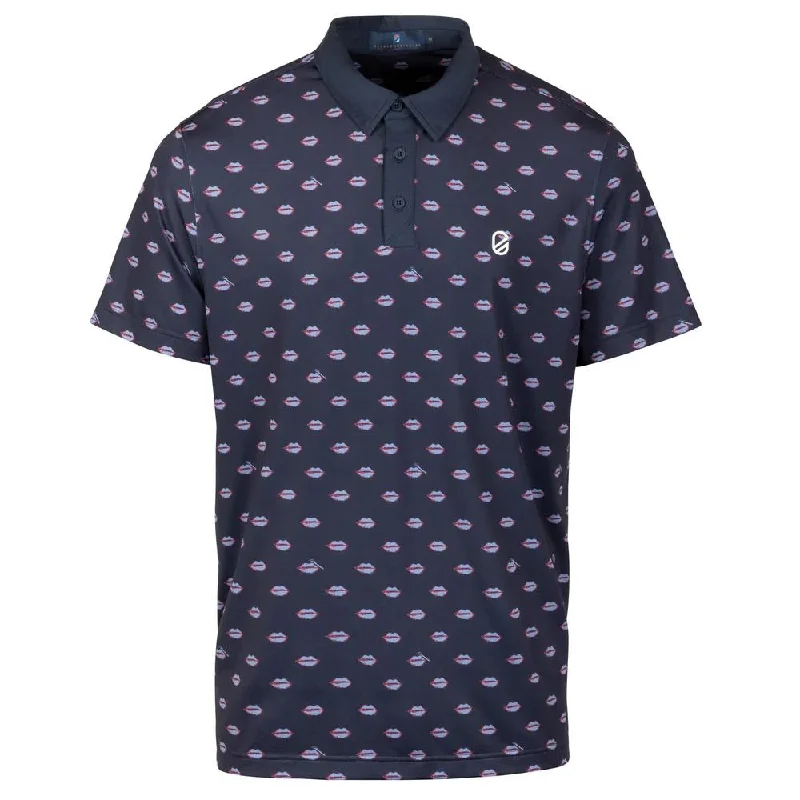 Men's slim fit short sleeve polo shirts with contrast collarsBisou Polo Navy Blazer - AW24