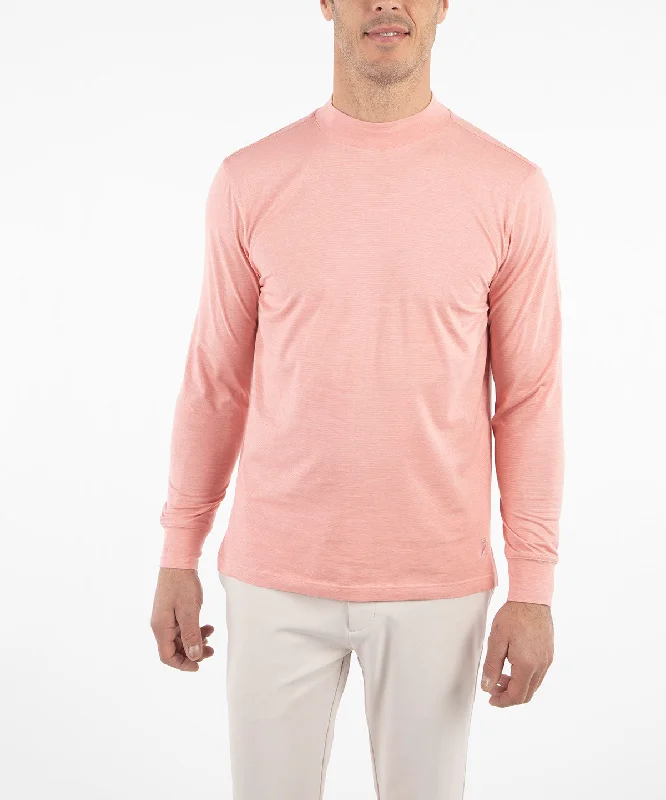 Liquid Stretch Cotton Long-Sleeve Mock Neck Shirt