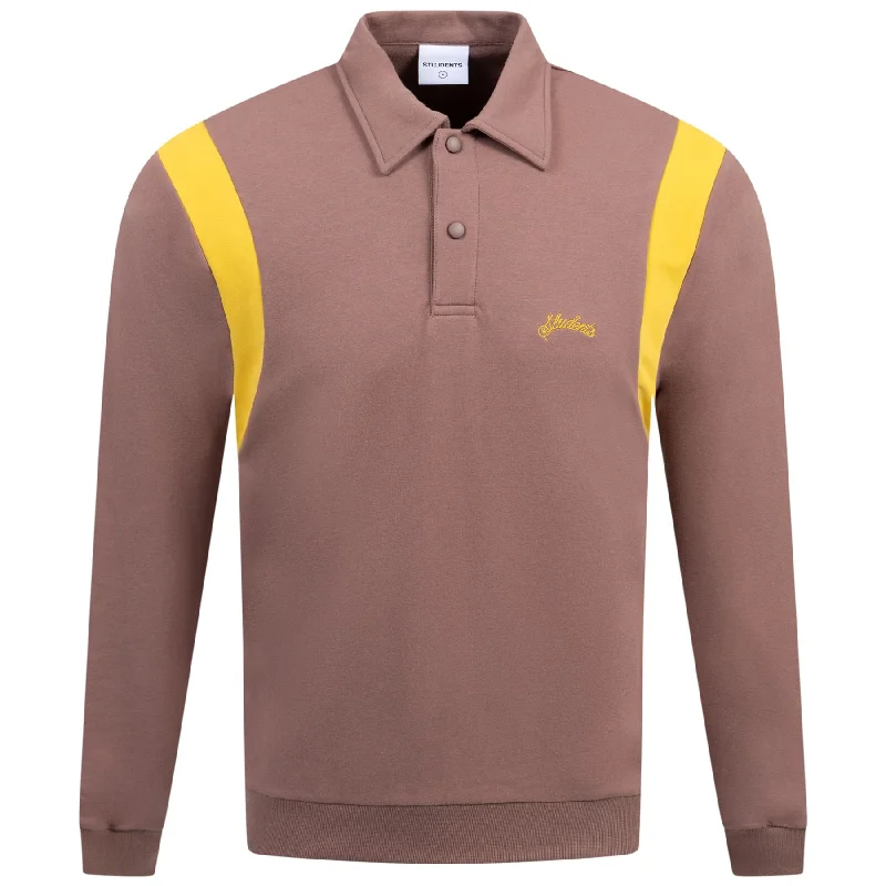 Men's antimicrobial polo shirts for odor - free daily wearCallum LS Polo Shirt Brown - AW24