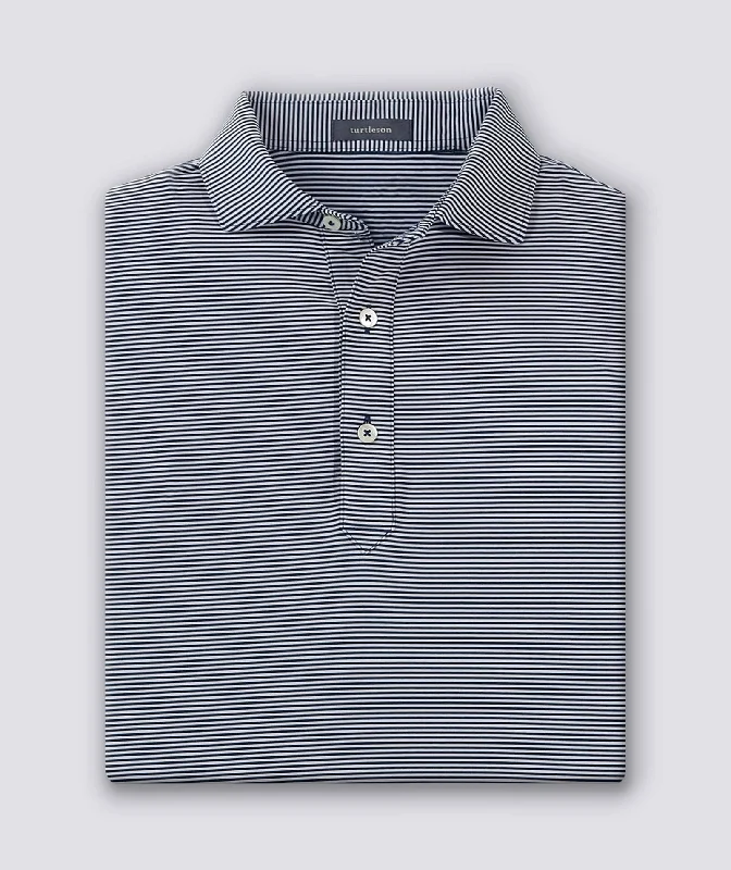 Men's antimicrobial polo shirts for odor - free daily wearCarter Stripe Performance Polo