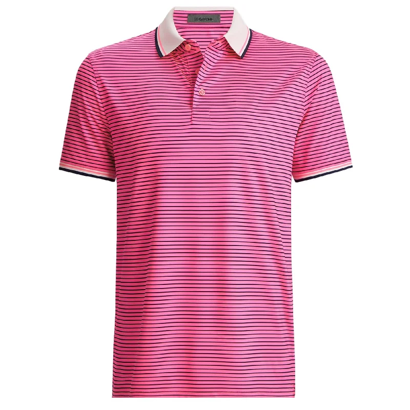 Men's UV - protected polo shirts for outdoor gardeningCircle G's Glitch Tech Jersey Polo Knockout Pink - AW24