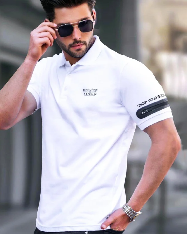 Men's antimicrobial polo shirts for odor - free daily wearMen's smart - casual checkered t - shirts for semi - formal occasionsMen Designer Polo Collar White T-shirt