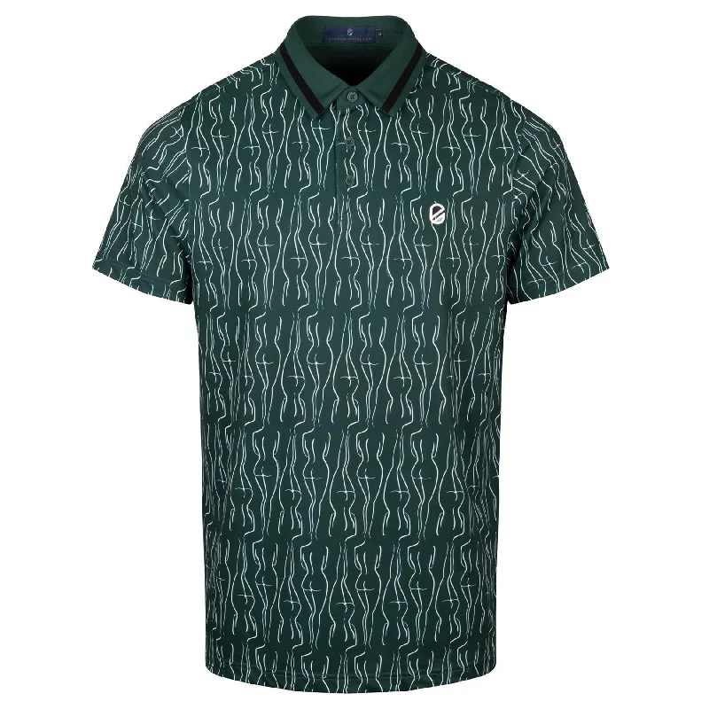 Men's plus size golf polo shirts in moisture wicking fabricEve Polo Pine Grove Print - AW24