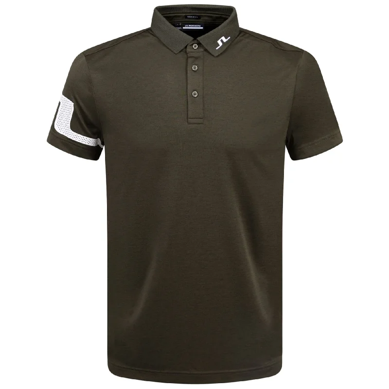 Men's two - tone stripe polo shirts with a preppy styleHeath Regular Fit Polo Forest Green Melange - AW24