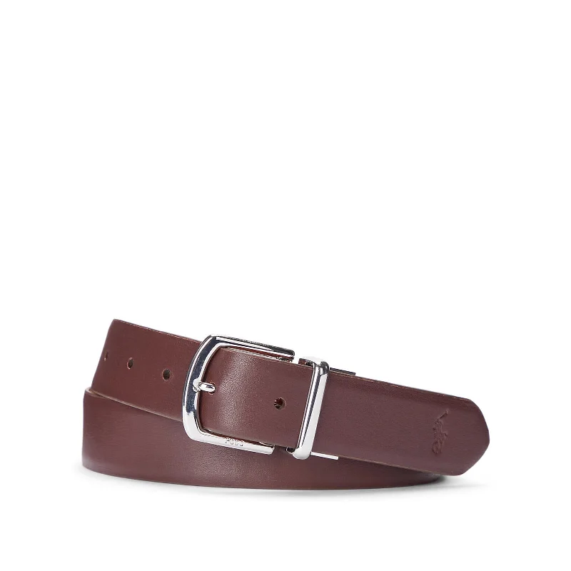 Reversible Leather Belt  - Cognac/Burgundy