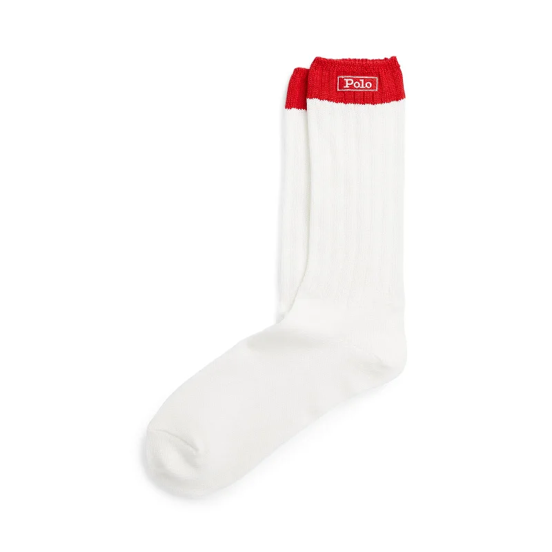 Polo Ralph Lauren - Logo Deck Crew Sock - White/Red