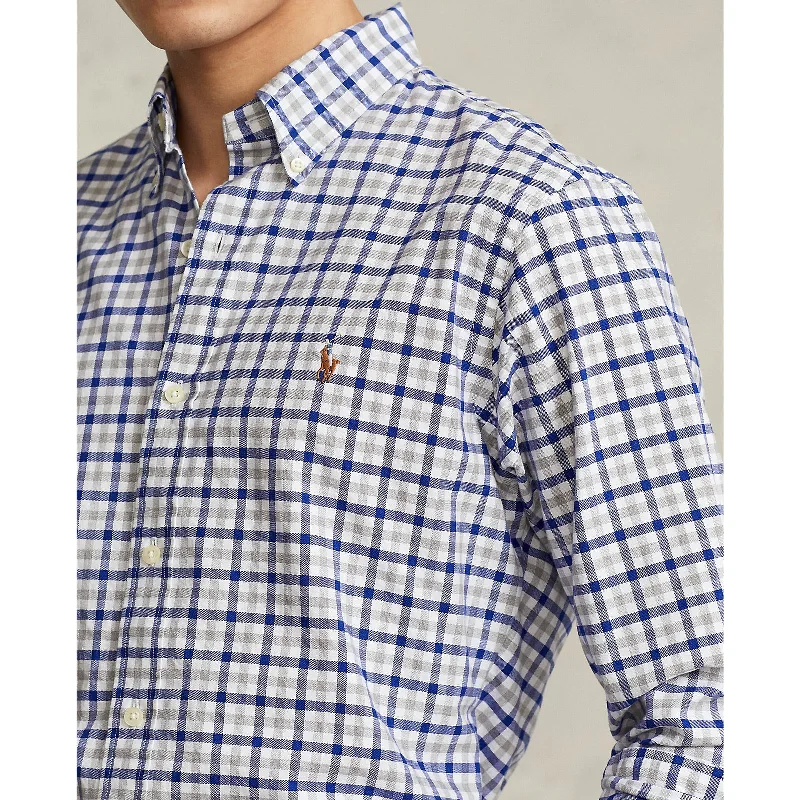 Oxford Shirt - Check - Blue, White & Grey