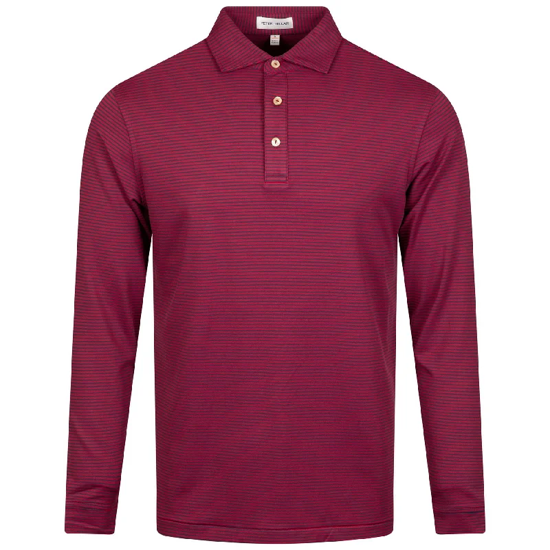 Men's vintage - inspired retro polo shirts with unique patternsLyons Performance Jersey LS Polo Pomegranate - AW24