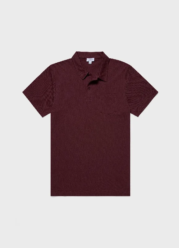 Men's two - tone stripe polo shirts with a preppy styleMen's Riviera Polo Shirt in Port