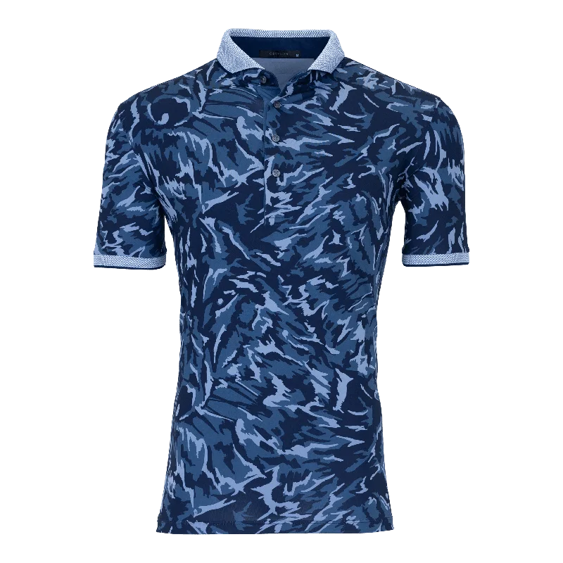 Men's breathable cotton blend polo shirts for summer outingsMidas Wolf Camo Polo