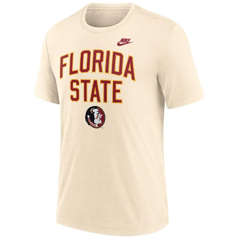 Men's eco - friendly recycled t - shirts for sustainable fashion choicesNike Men's Vault Florida State Seminole Logo Short Sleeve Legacy Tri-blend T-shirt - Natural