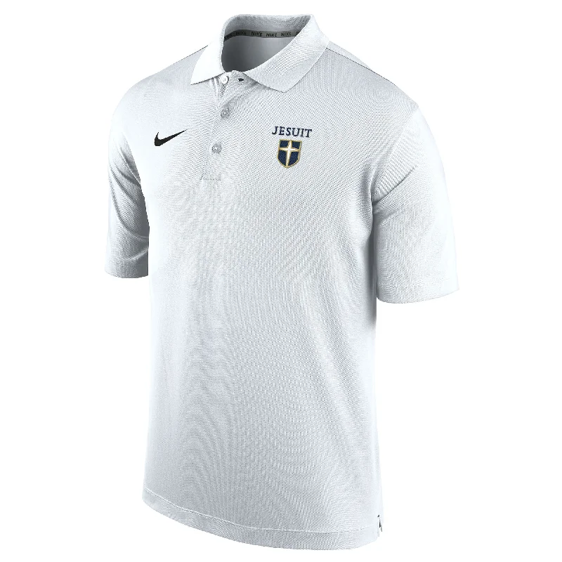 Men's antimicrobial polo shirts for odor - free daily wearNike White Varsity Polo