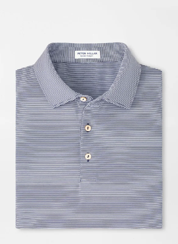 Men's ribbed cuffs and hem polo shirts for a textured lookPeter Millar Jubilee Striped Polo