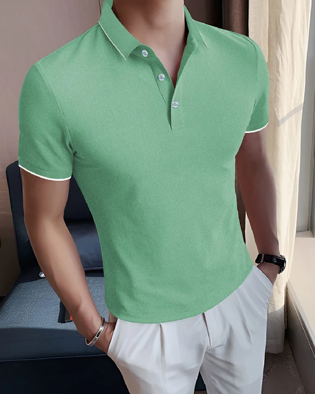 Men's organic cotton crew - neck t - shirts for everyday comfortPolo Pale Green T-Shirt