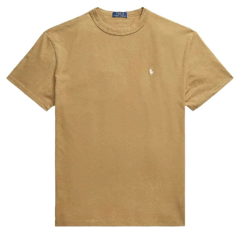 Men's antimicrobial t - shirts for odor - free freshness during travelPolo Ralph Lauren Classic Fit Jersey Crewneck T-Shirt Light Rustic Tan