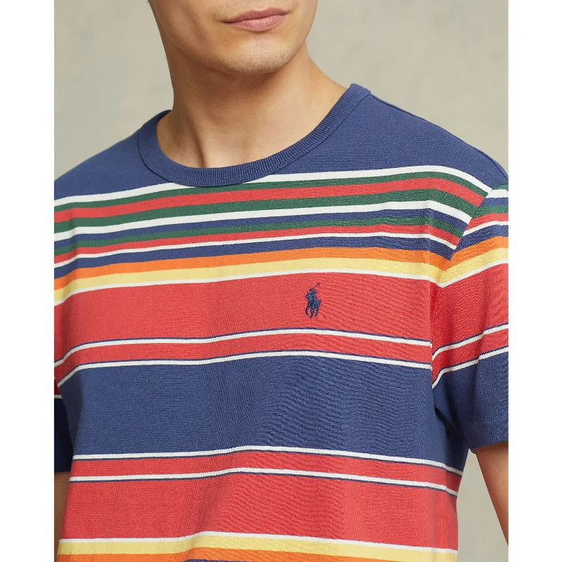 Men's eco - friendly recycled t - shirts for sustainable fashion choicesPolo Ralph Lauren - Classic Fit Striped - T-Shirt - Navy Multi