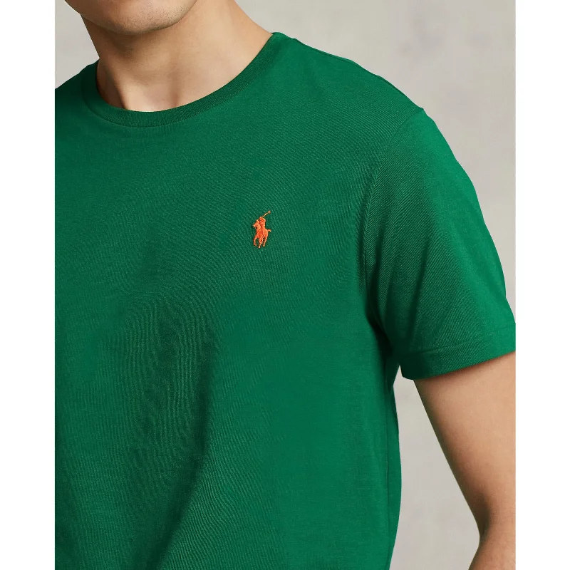 Men's button - front t - shirts with a unique artistic printPolo Ralph Lauren - Custom Fit Jersey Crewneck T-Shirt - Bright Green