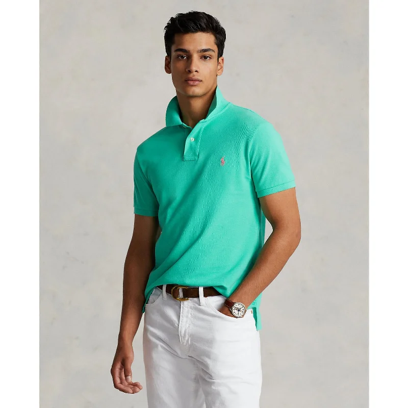 Men's button - down spread collar polo shirts for business casualPolo Ralph Lauren - Custom Fit Mesh Polo - Green