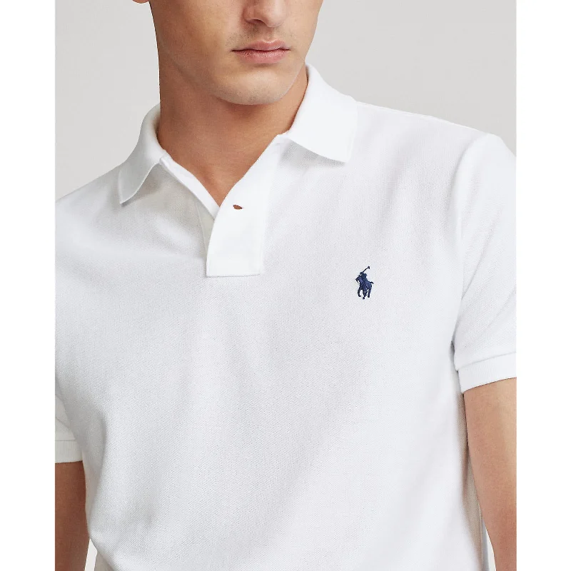 Men's breathable cotton blend polo shirts for summer outingsPolo Ralph Lauren - Custom Fit Mesh Polo - White