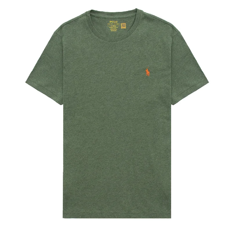 Men's smart - casual checkered t - shirts for semi - formal occasionsPolo Ralph Lauren Custom Slim Crewneck T-Shirt Cargo Green