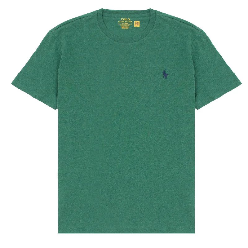 Men's thermal t - shirts with a high - neck design for cold weatherPolo Ralph Lauren Custom Slim Fit Jersey Crewneck T-Shirt Spring Green Heather