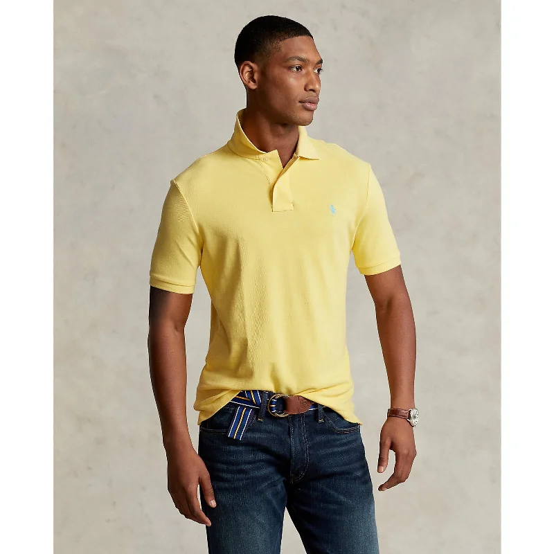 Men's luxury cashmere blend polo shirts in solid colorsPolo Ralph Lauren - Custom Slim Fit Mesh Polo - Corn Yellow