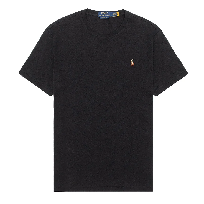 Men's antimicrobial t - shirts for odor - free freshness during travelPolo Ralph Lauren Custom Slim Fit Soft Cotton T-Shirt Black