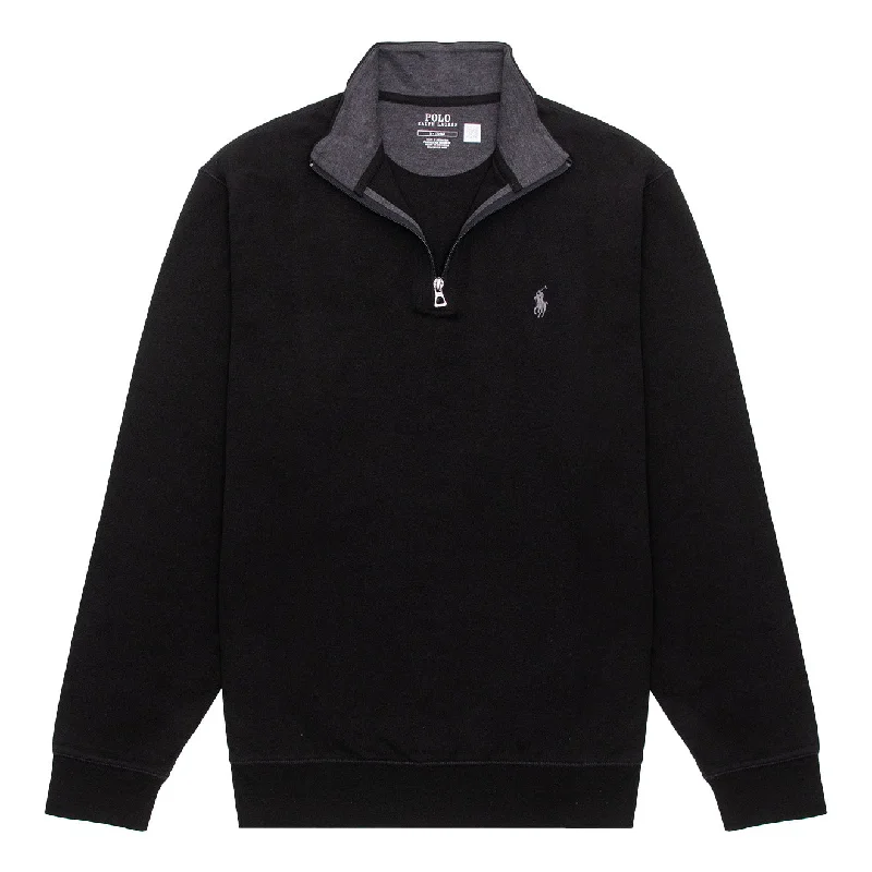 Men's formal - style silk blend polo shirts for special occasionsPolo Ralph Lauren Luxury Jersey Quarter-Zip Pullover Polo Black