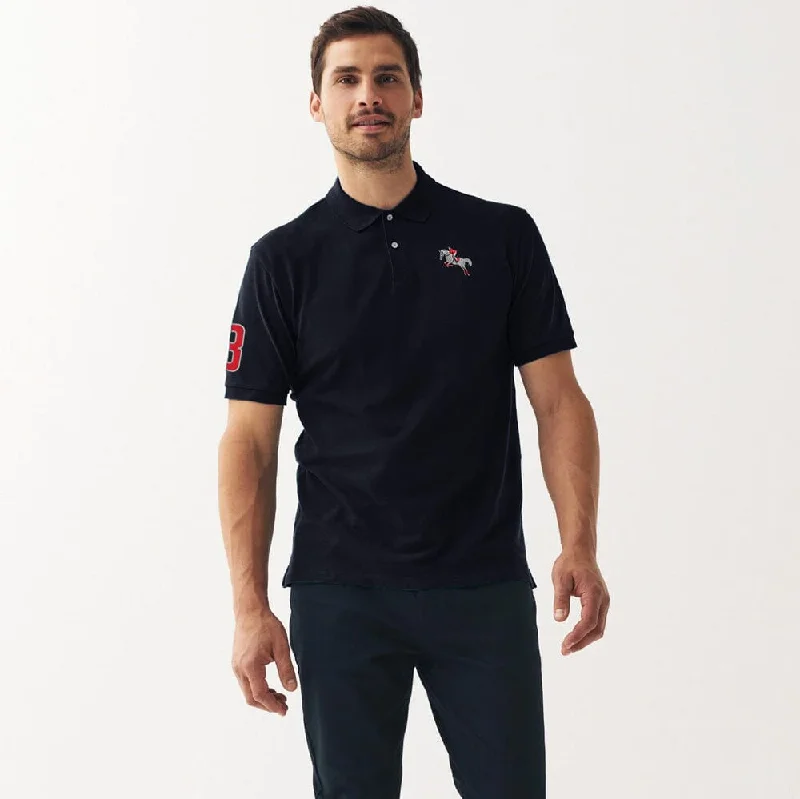 Men's breathable cotton blend polo shirts for summer outingsPolo Republica Men's Jumping Horse & 8 Embroidered Polo Shirt