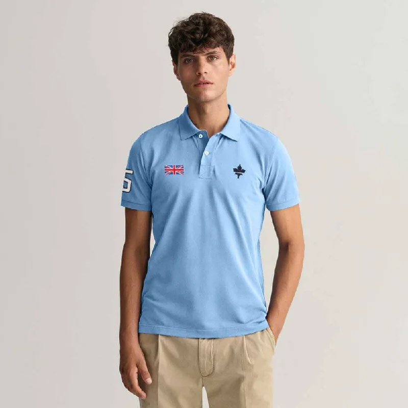 Men's breathable cotton blend polo shirts for summer outingsPolo Republica Men's Maple Leaf & Flag Embroidered Short Sleeve Polo Shirt