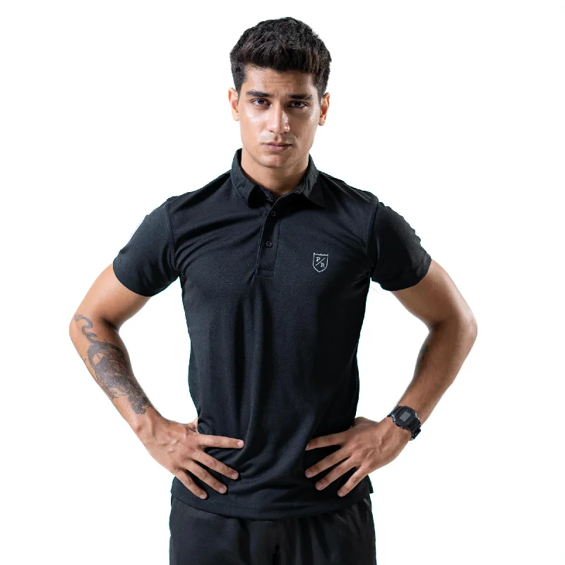 Men's breathable cotton blend polo shirts for summer outingsPolo Republica Men's PR & Three Strips Printed Activewear Polo Shirt