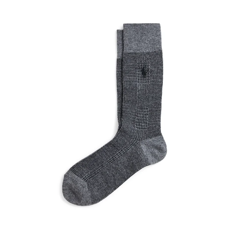 Polo Ralph Lauren - Wool Blend Glen Plaid Sock - Grey