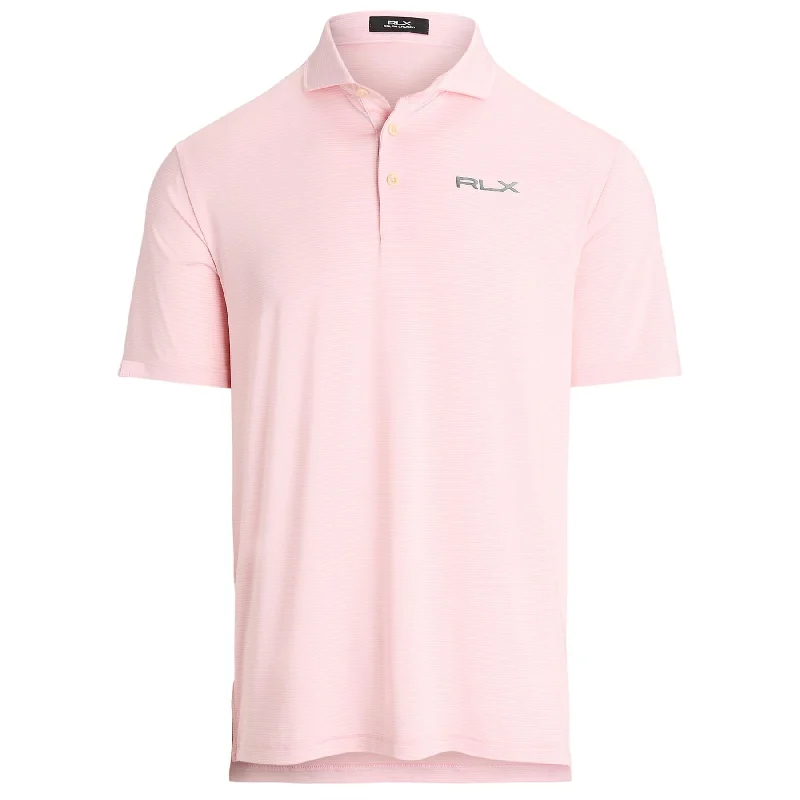 Men's luxury cashmere blend polo shirts in solid colorsRLX Airflow Jersey Polo Bath Pink - AW24