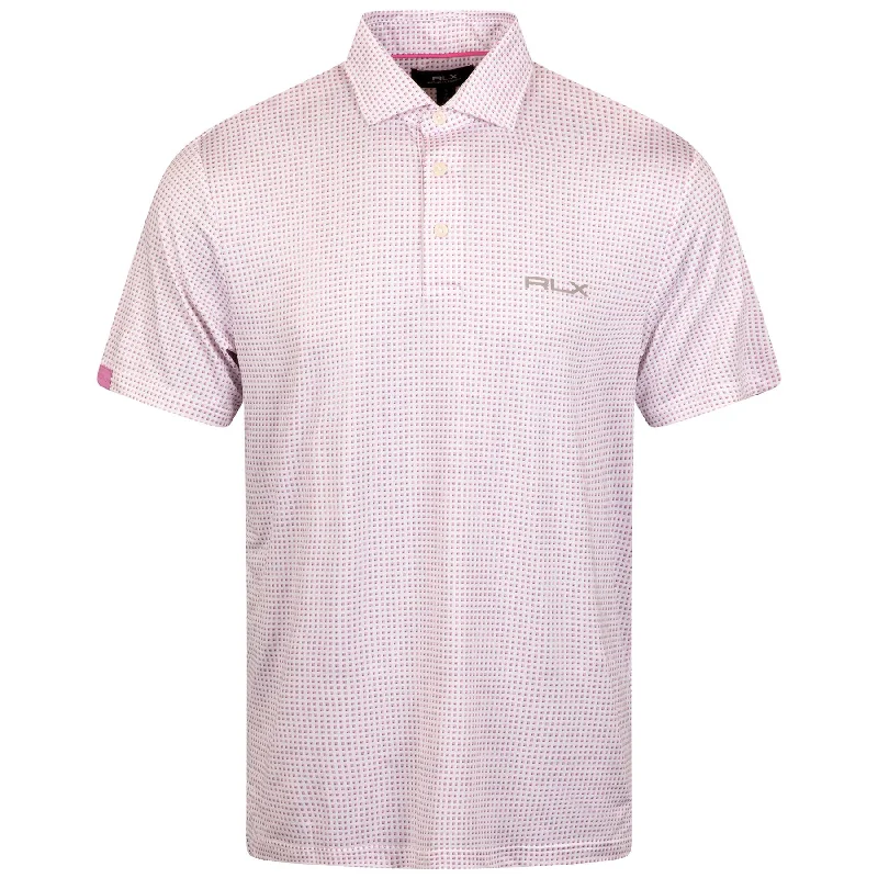 Men's luxury cashmere blend polo shirts in solid colorsRLX Featherweight Airflow Jersey Polo Dalia Pink - AW4