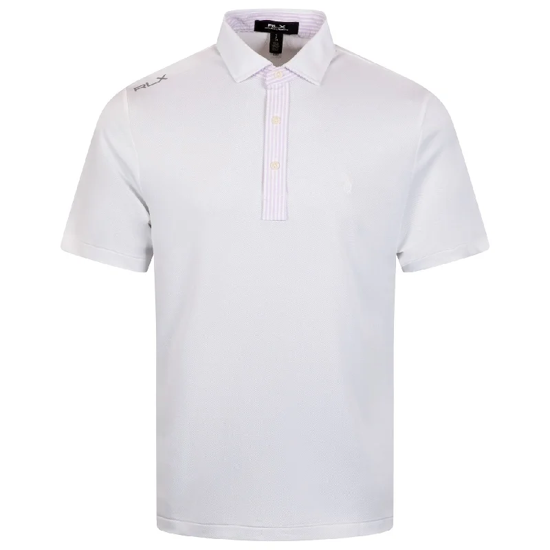 Men's color - block polo shirts with a bold fashion statementRLX Performance Pique Polo Ceramic White/Lilac - AW24