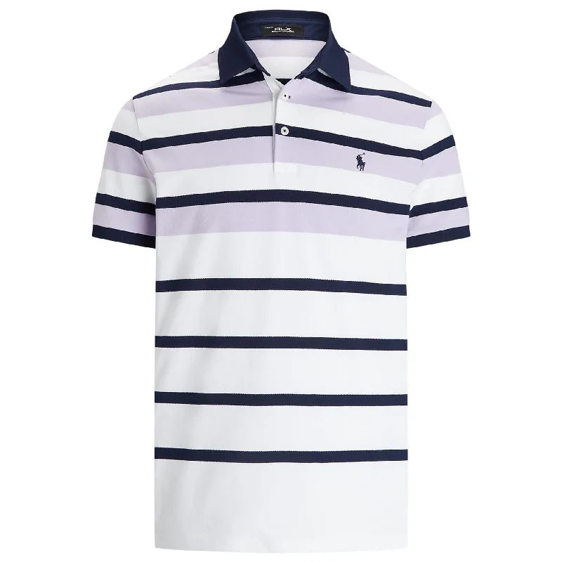 Men's color - block polo shirts with a bold fashion statementRLX Tailored Fit Performance Pique Stripe Polo Lovely Lilac - AW24