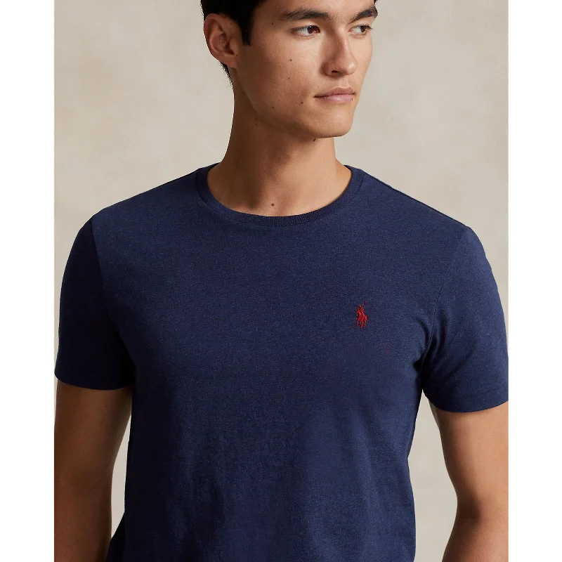 Men's UV - protection t - shirts for outdoor activities in the sunCustom Slim Fit Jersey Crewneck T-Shirt - Spring Navy Heather