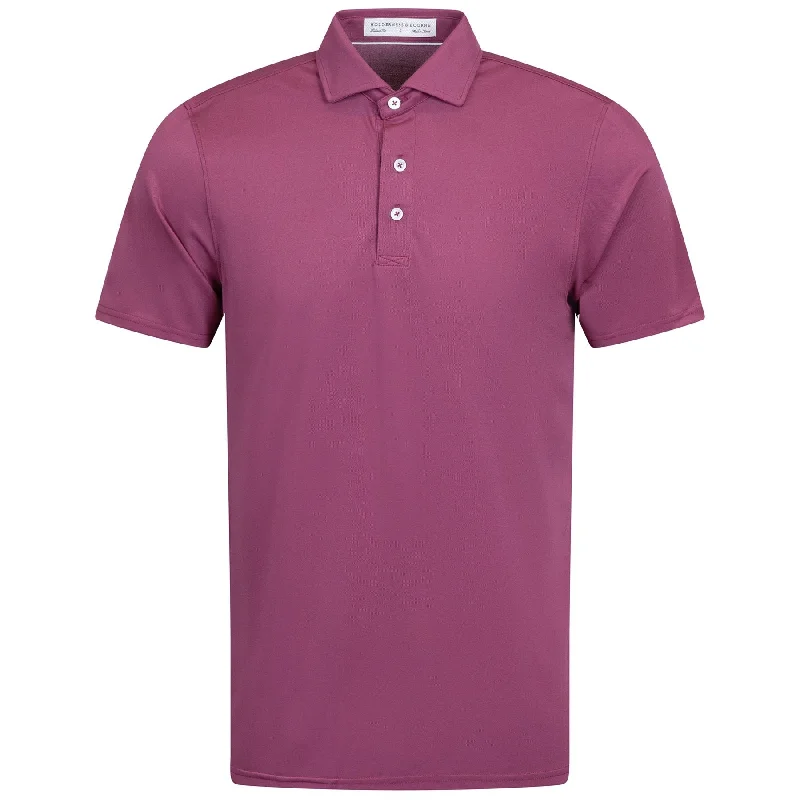 Men's long sleeve classic fit polo shirts with embroidered logosThe Macdonald Knit Polo Vintage Claret - AW24