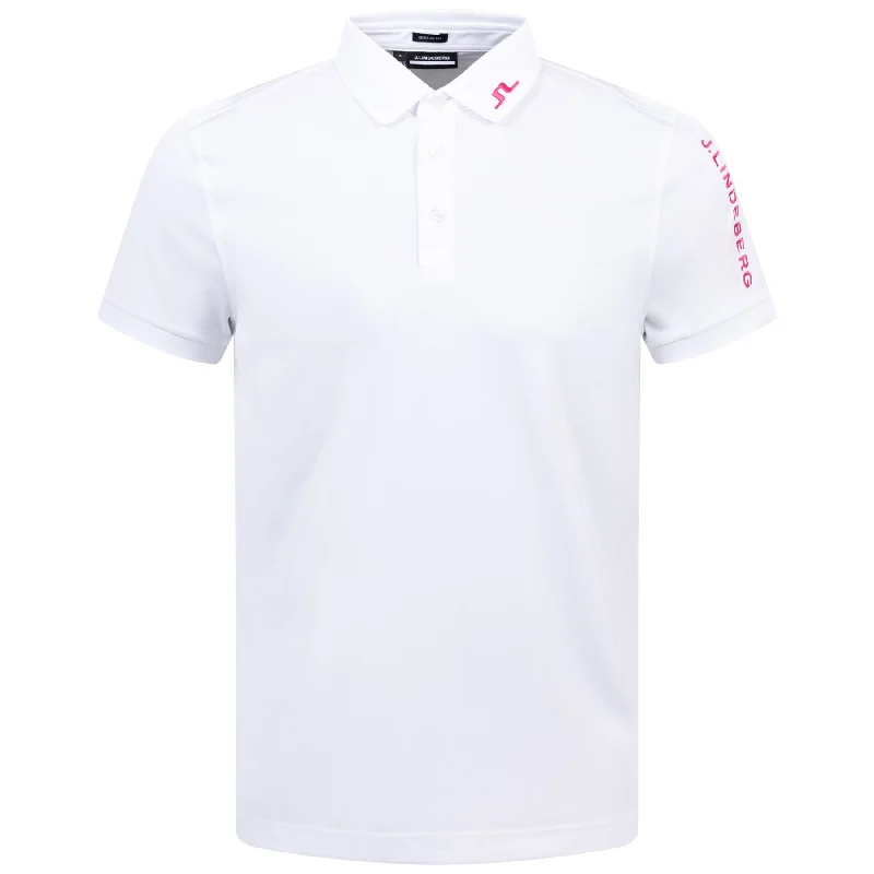 Men's ribbed cuffs and hem polo shirts for a textured lookTour Tech Regular Fit Polo White - AW24