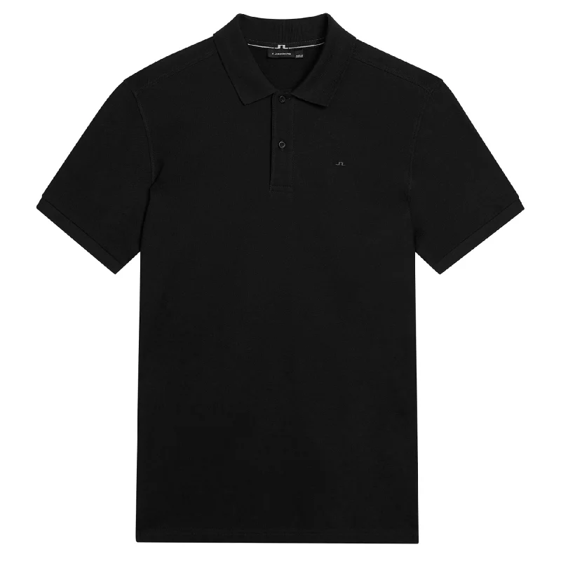 Men's plus size golf polo shirts in moisture wicking fabricTroy Slim Fit Pique Polo Black - 2024