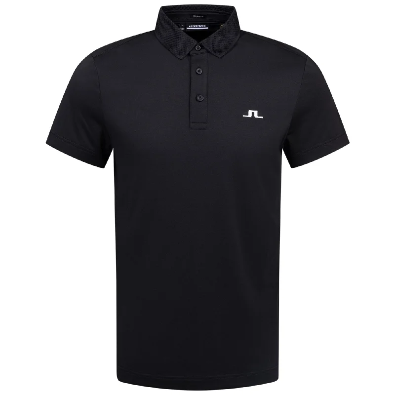 Men's jacquard woven polo shirts with intricate designsWince Regular Fit Polo Black - AW24