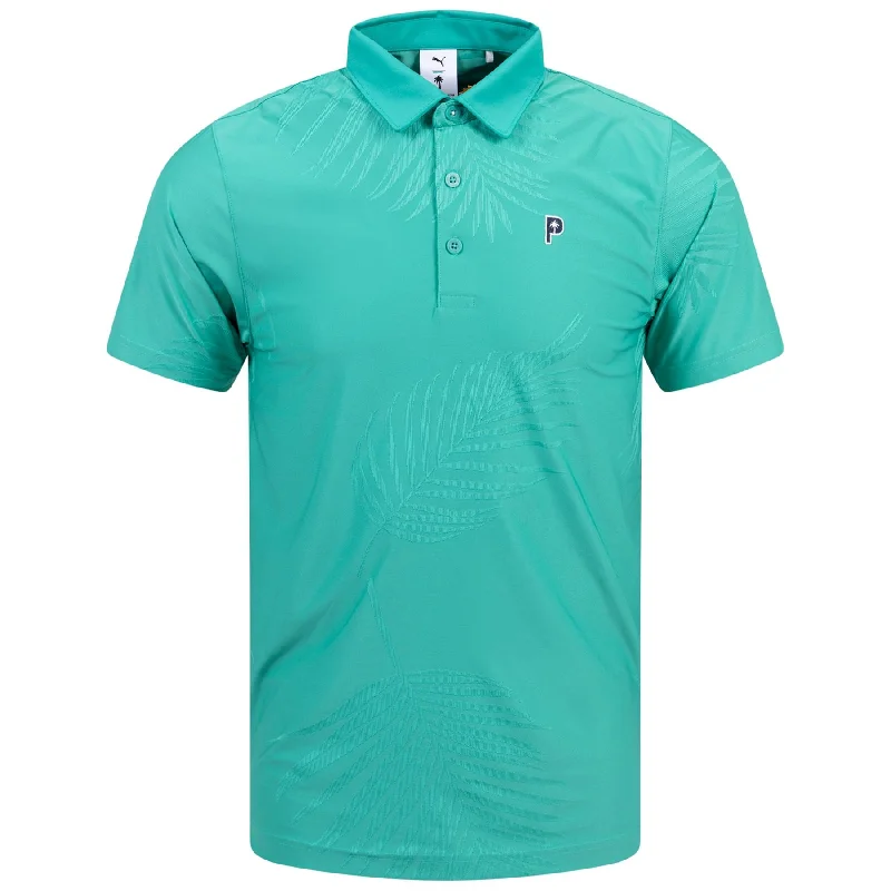 Men's jacquard woven polo shirts with intricate designsx PTC Jacquard Polo Sparkling Green - AW24